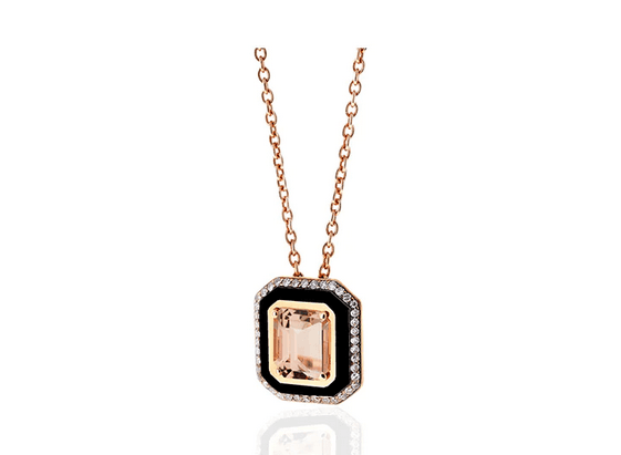 Mina black pendant morganite Selimmouzannar