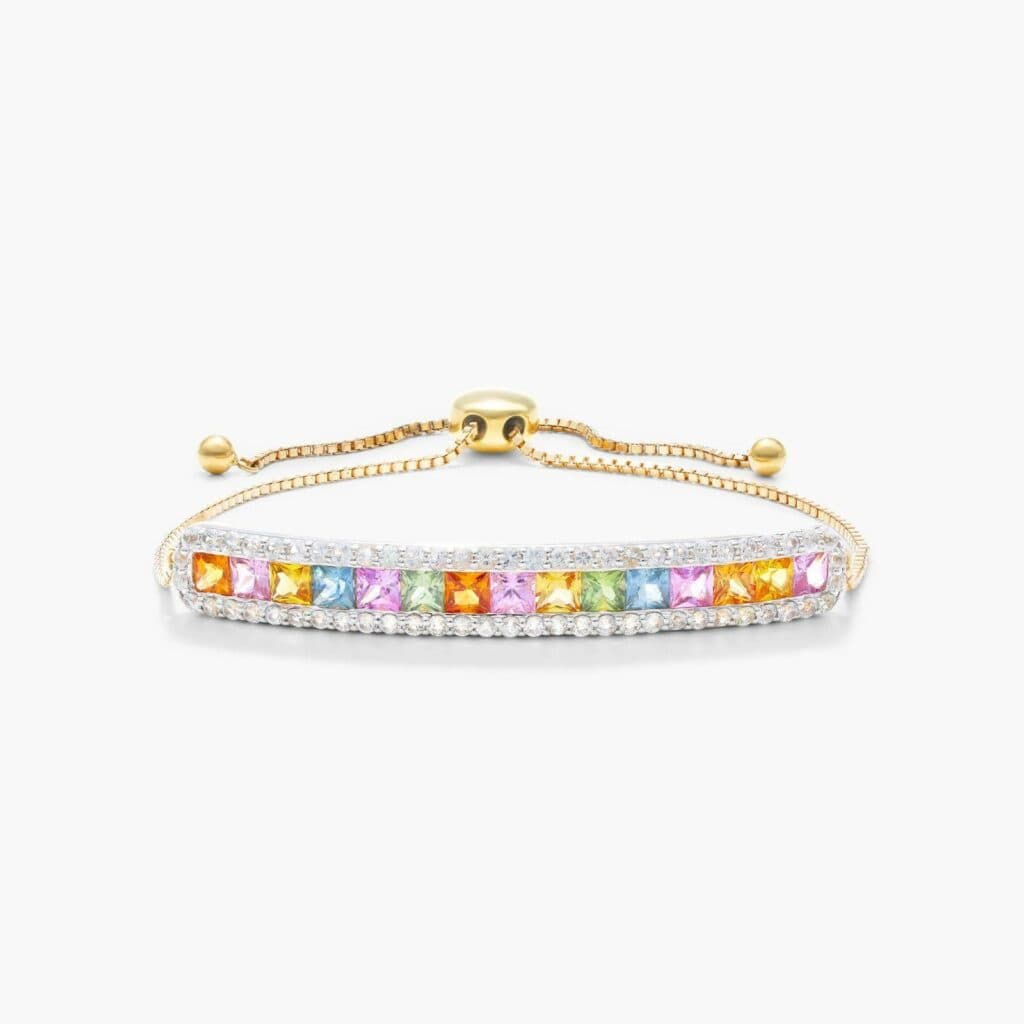 14K Yellow Gold Multi Color Sapphire Bolo Bracelet James Allen