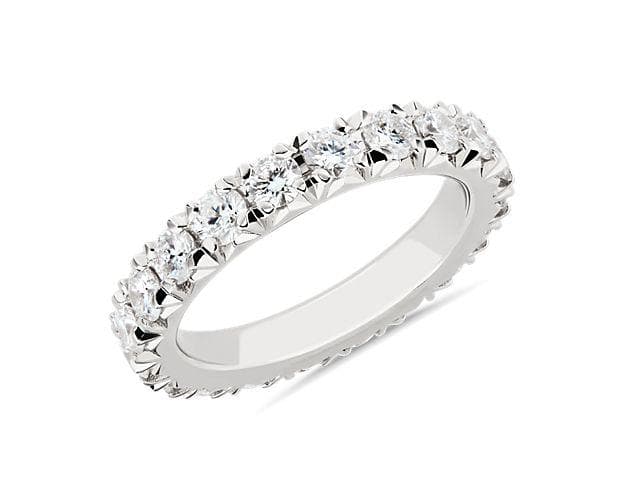 French Pavé Diamond Eternity Ring in Platinum Blue Nile