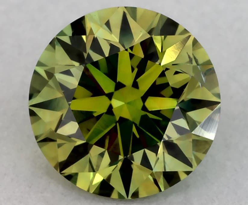 Lab-Created 1.00 Carat Fancy Vivid Yellowish Green-SI1 Round Cut Diamond James Allen