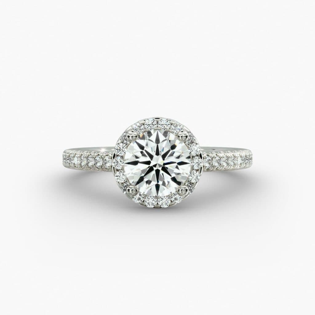 Classic Halo Diamond Engagement Ring in 14k White Gold Blue Nile