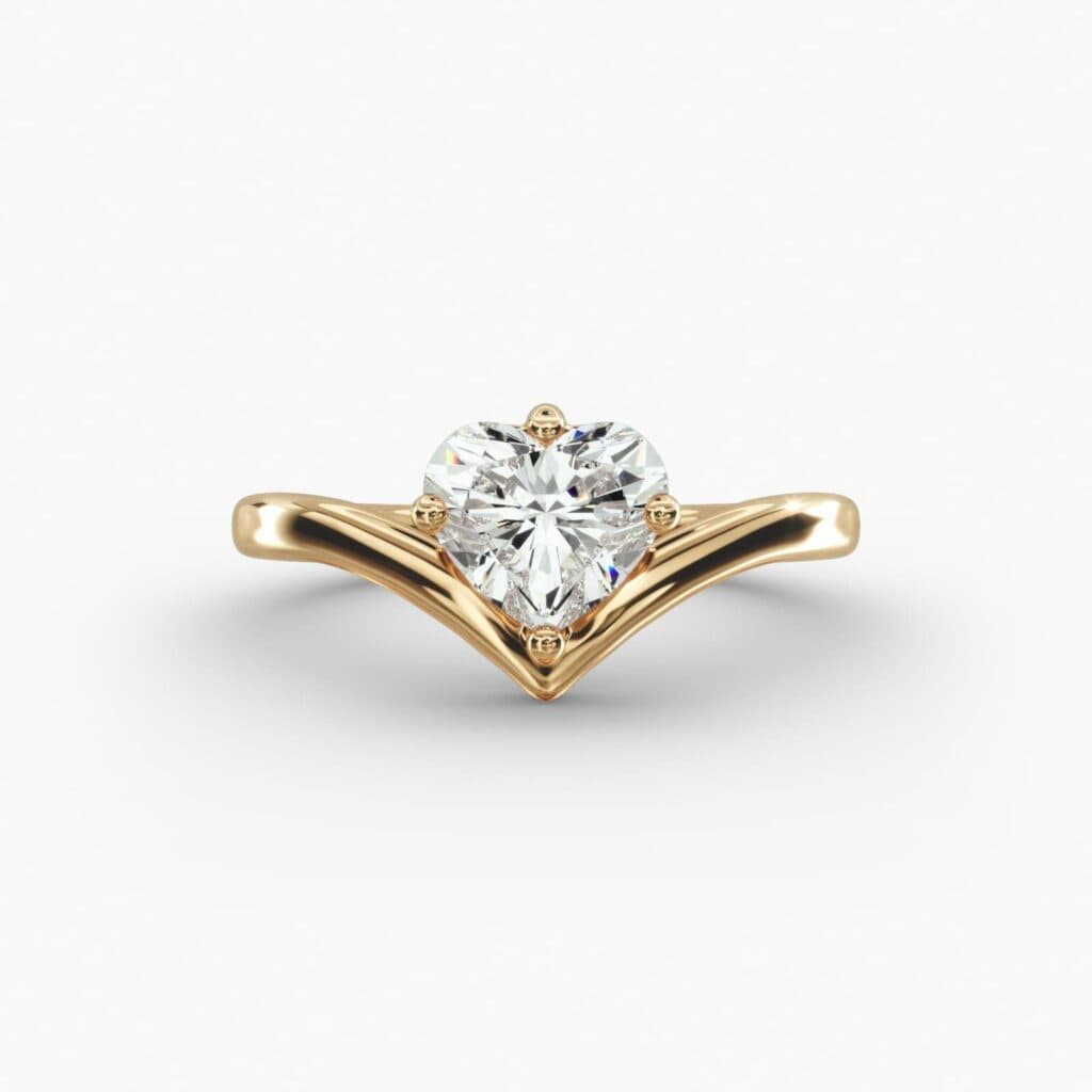 Chevron Solitaire Engagement Ring in 18k Yellow Gold Blue Nile