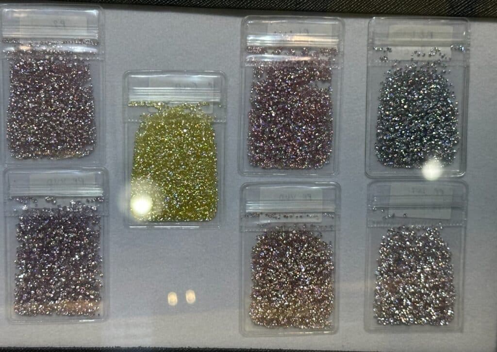 Fancy-colored melee natural diamonds