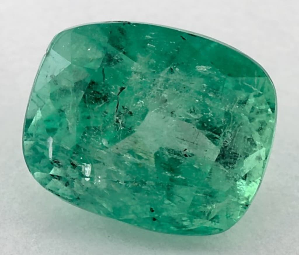 5.83 Carat Cushion Natural Green Emerald