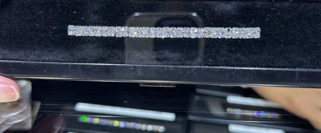 perfectly matched radiant-cut diamonds