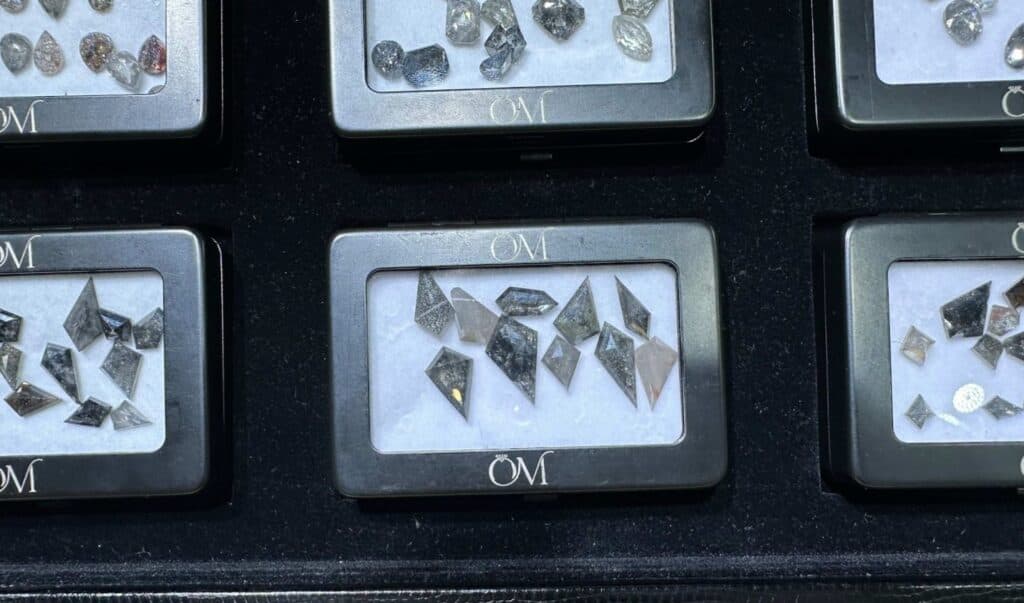 Natural salt-and-pepper diamonds