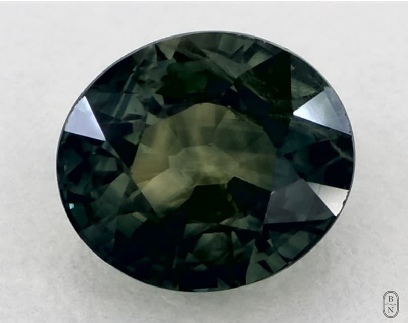 1.34 ct. green sapphire is quite dark