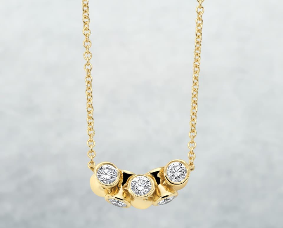 ox ourglass yellow gold diamond necklace