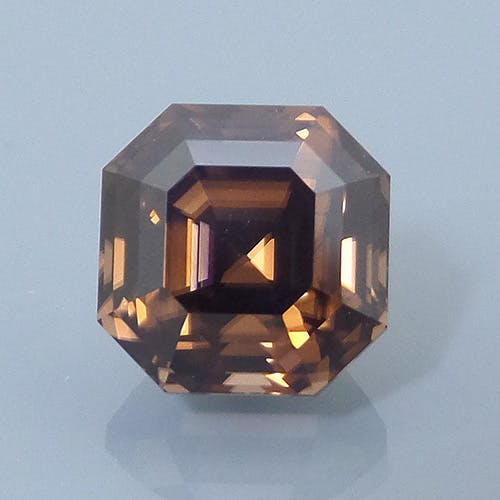 Finished version of Asscher Style Square Emerald Cut Zircon