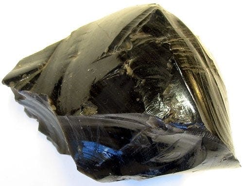 obsidian conchoidal fracture - gemstone cleavage