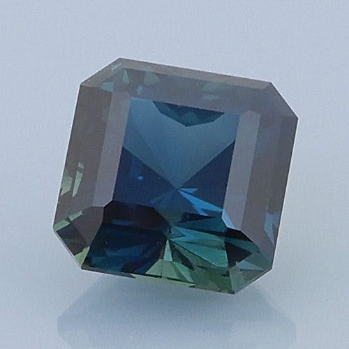 Finished version of Square Barion Cut Sapphire
