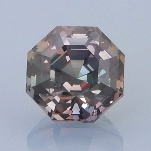 Finished version of Asscher Style Octagon Cut Color Change Sapphire