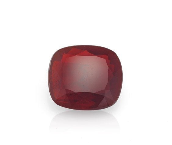 cushion-cut cherry opal