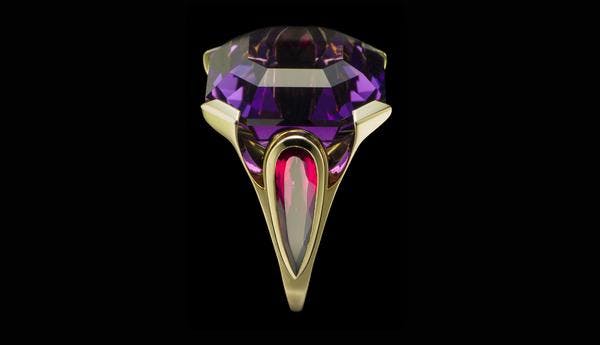 amethyst buying guide - amethyst and rubellite ring
