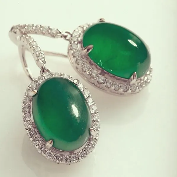 ten gemstones rarer than a diamond - La Putri Jade and Diamond Earrings