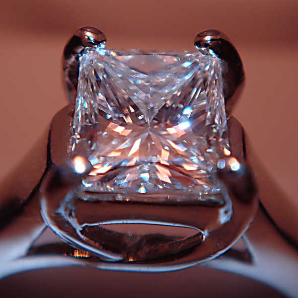 fancy gem cuts - close-up princess-cut diamond
