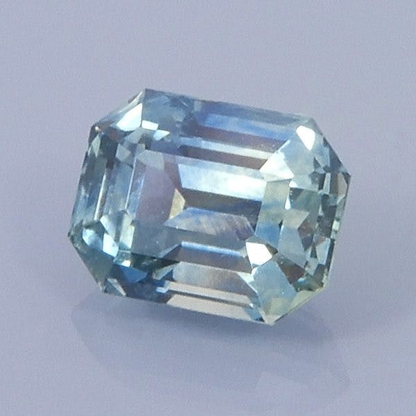 Finished version of Emerald Cut Sapphire