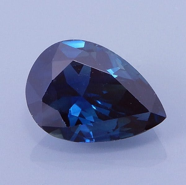 Finished version of Mdified Brilliant Pear Cut Sapphire