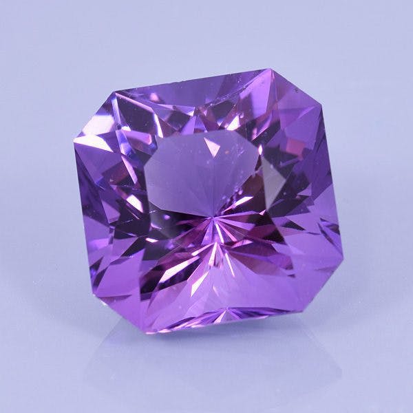 Finished version of Fancy Square Brilliant Cut Amethyst