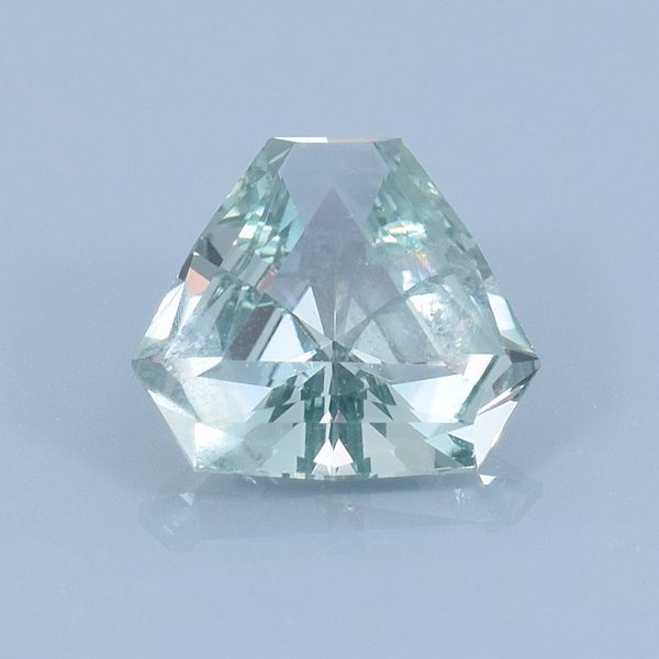 Finished version of Custom Cushion Triangle Cut Sapphire