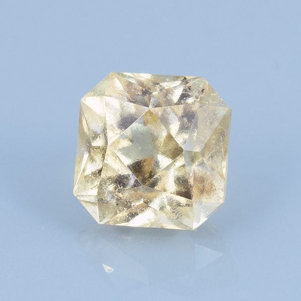 Finished version of Custom Square Brilliant Cut Grossular Garnet