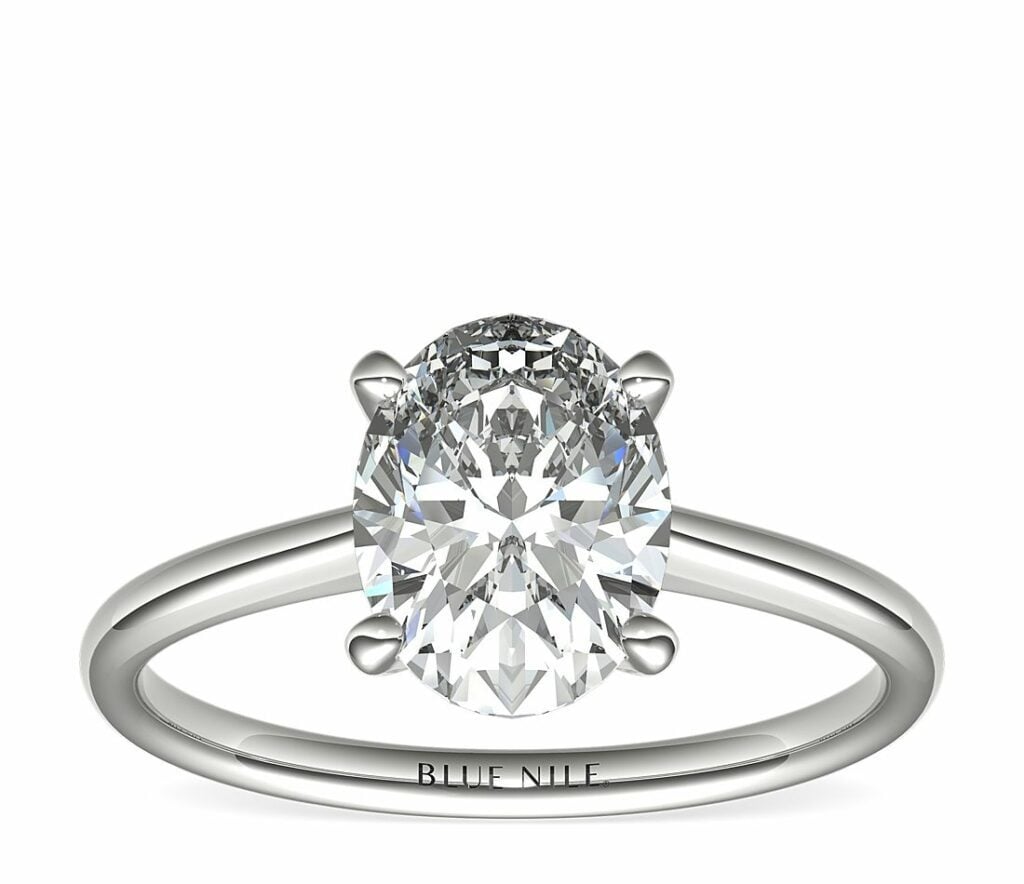 Most Popular Diamond Shapes For Engagement Rings In 2025 IGS Petite Solitaire Engagement Ring Oval 1024x884