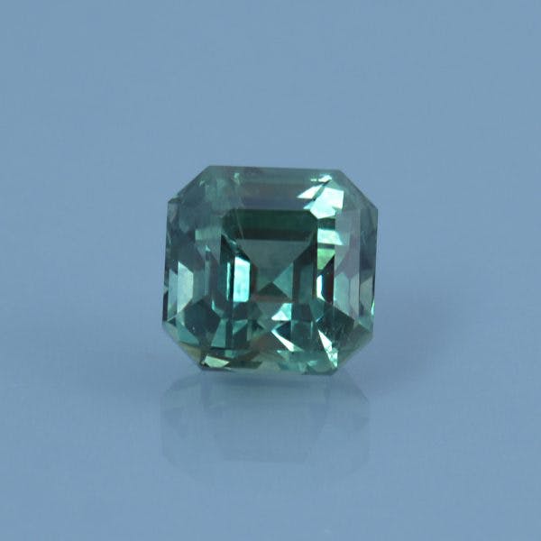 Finished version of Asscher Style Square Enerald Cut Sapphire