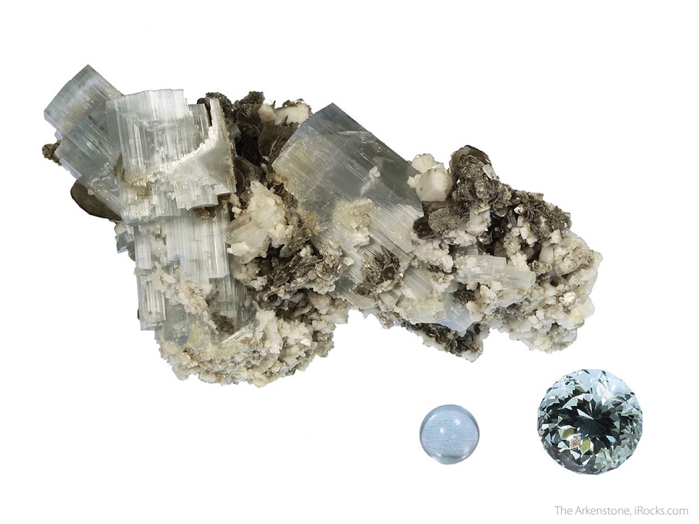aquamarine rough and cut - 01