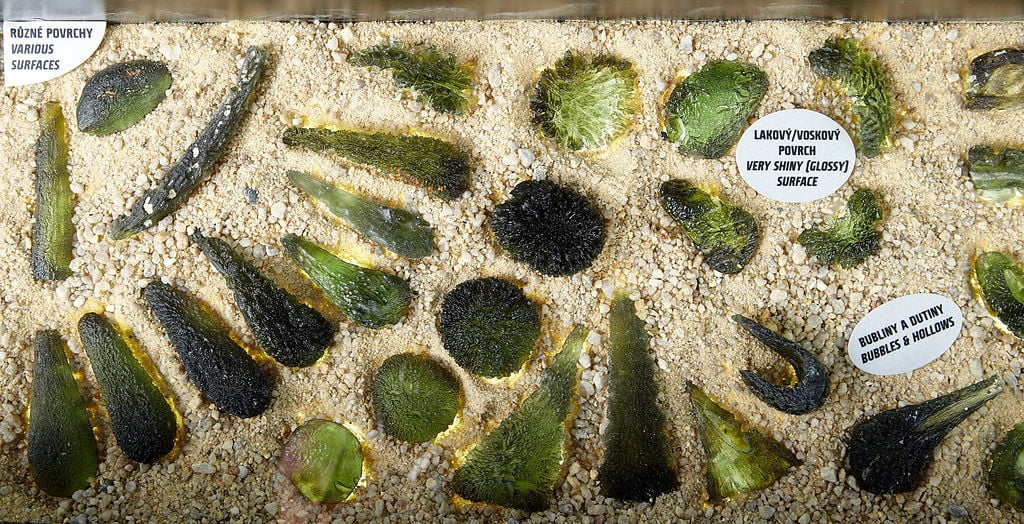 Moldavites on display