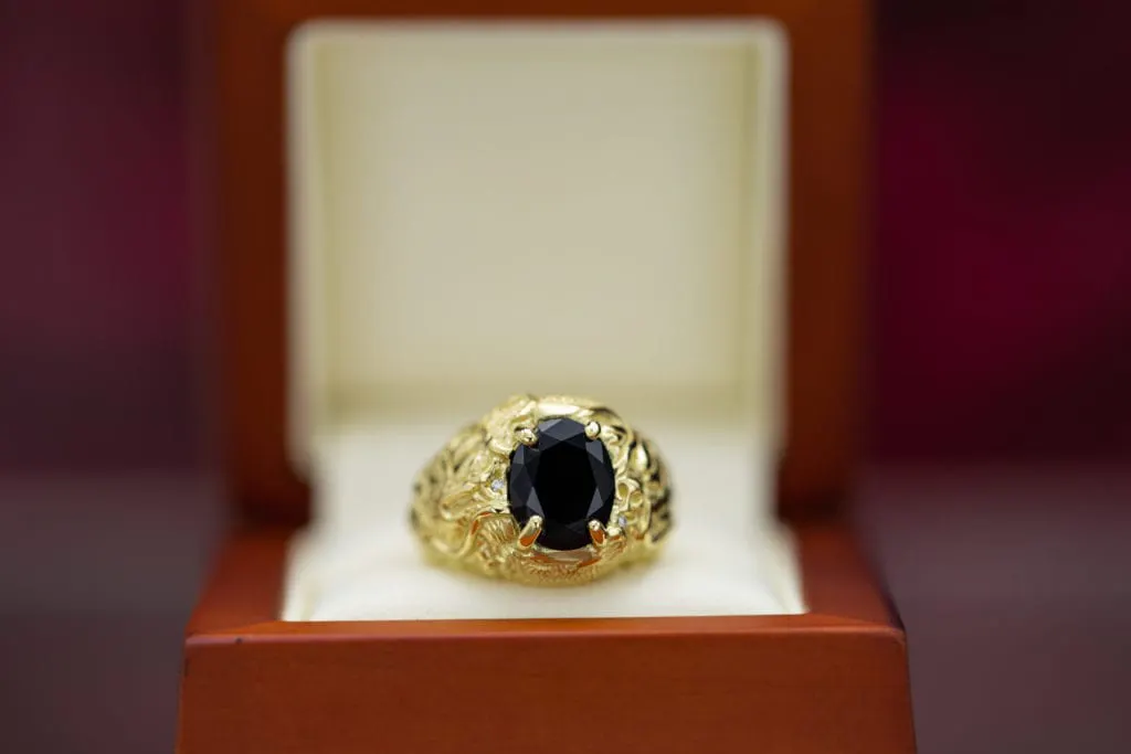 oval-cut black onyx statement ring