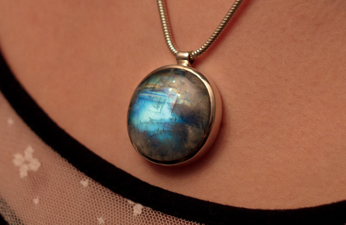 Rainbow moonstone/spectrolite necklace