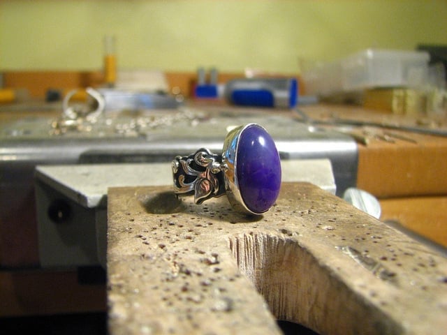 sugilite scrollwork ring