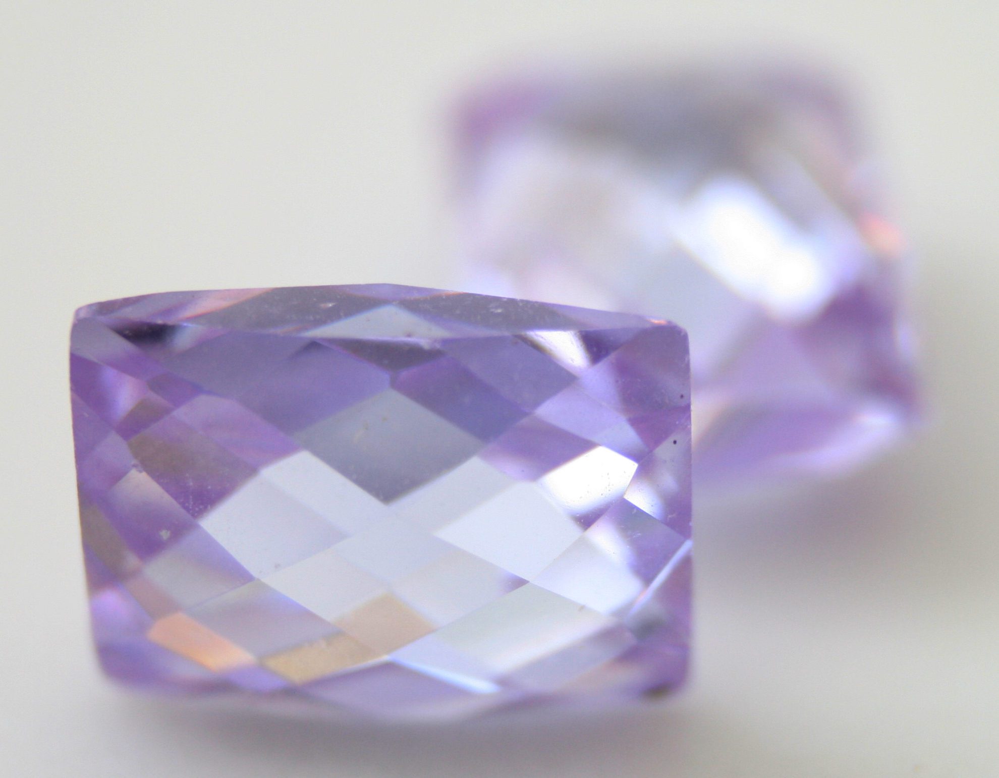 polishing cubic zirconia - baguette cut gem