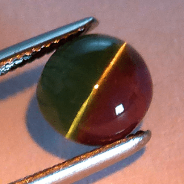 bi-color cat's eye tourmaline