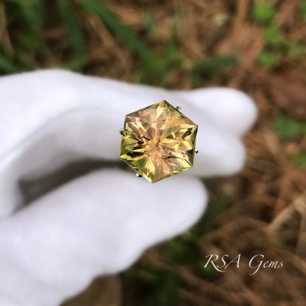 elbaite - hexact cut