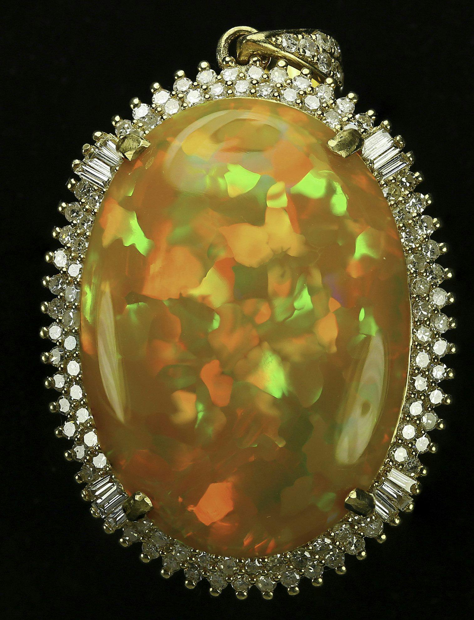 Welo opal pendant - opal gems