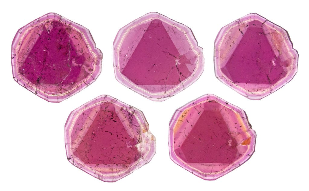 liddicoatite slices - Madagascar