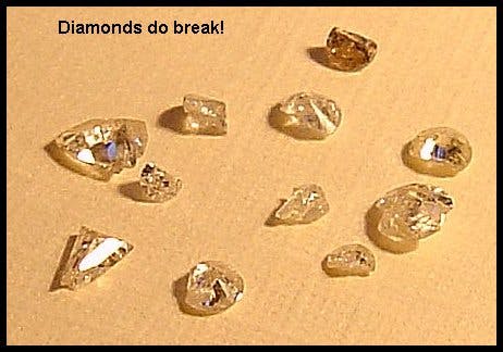 Clarity grading diamonds - diamonds do break - diamond rating