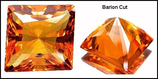 Barion cut with parallelogram outline - gem cutting terms