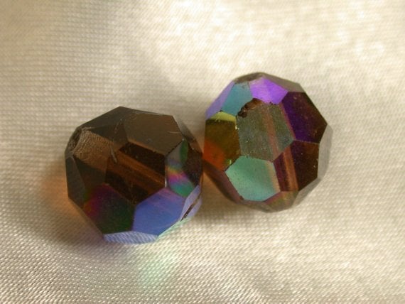 aurora borealis coated beads