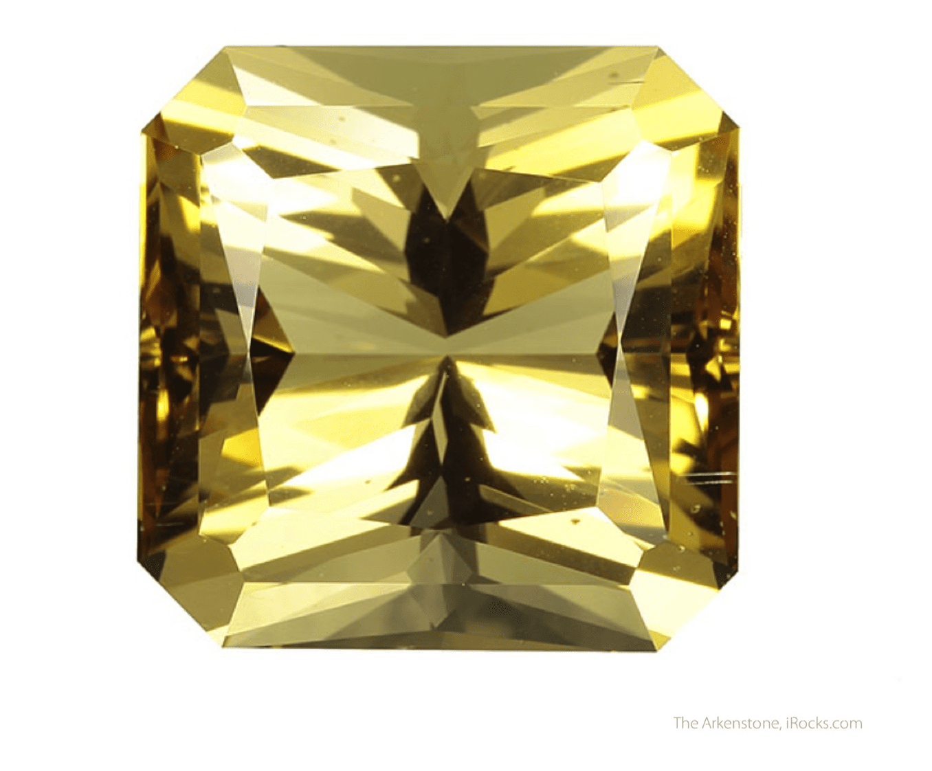 faceted yellow scapolite -emerald cut