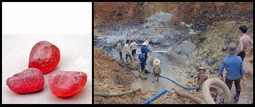 Alluvial spinel and ruby mine - Vietnam