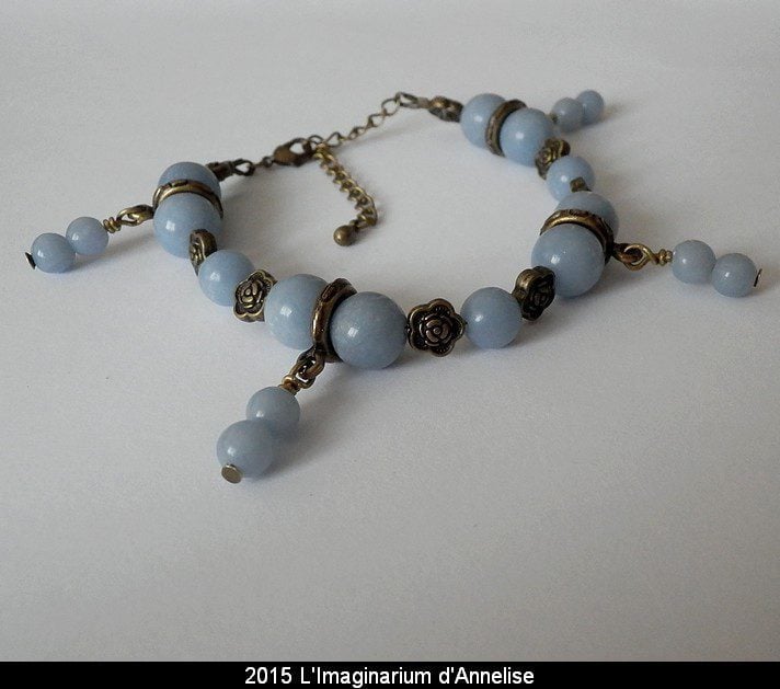 angelite bracelet - anhydrite variety