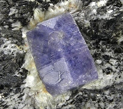 blueish purple sapphire crystal - Madagascar