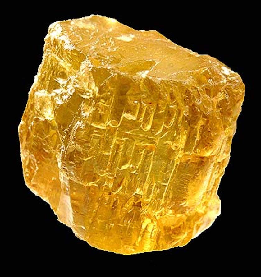 golden beryl with etched faces - Zimbabwe