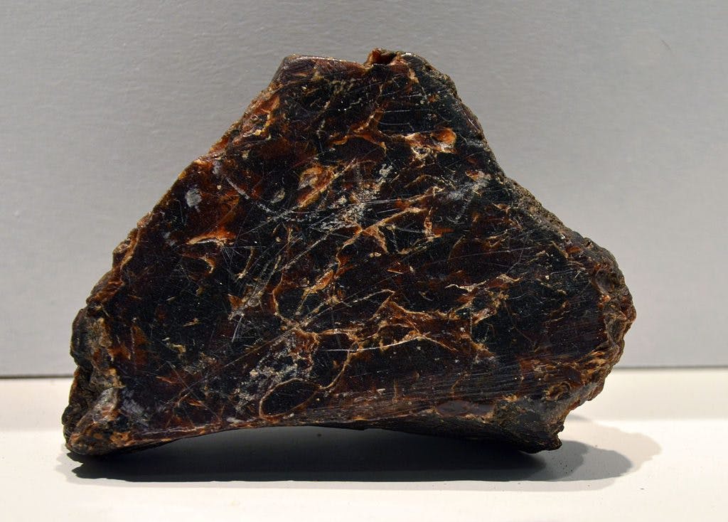 whewellite dark colored crystal