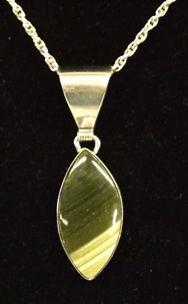 Navajo sterling silver and ricolite pendant