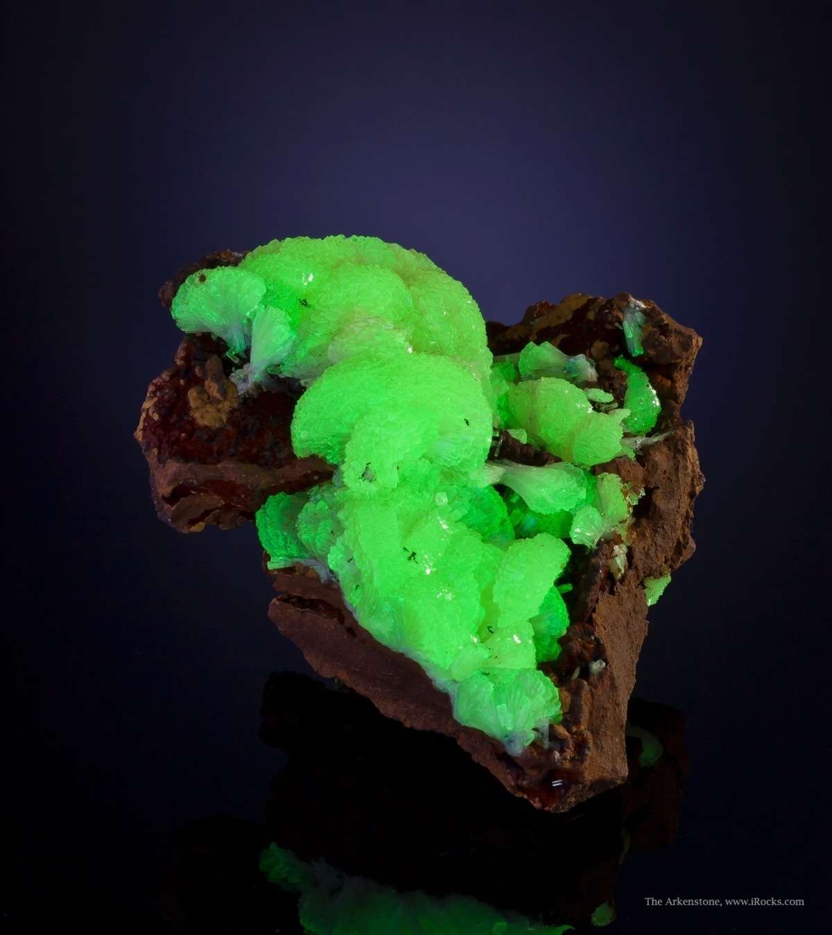 fluorescent adamite crystal - Mapimi, Mexico