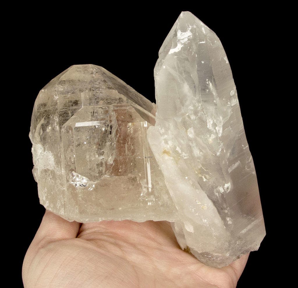 quartz and topaz crystals attached