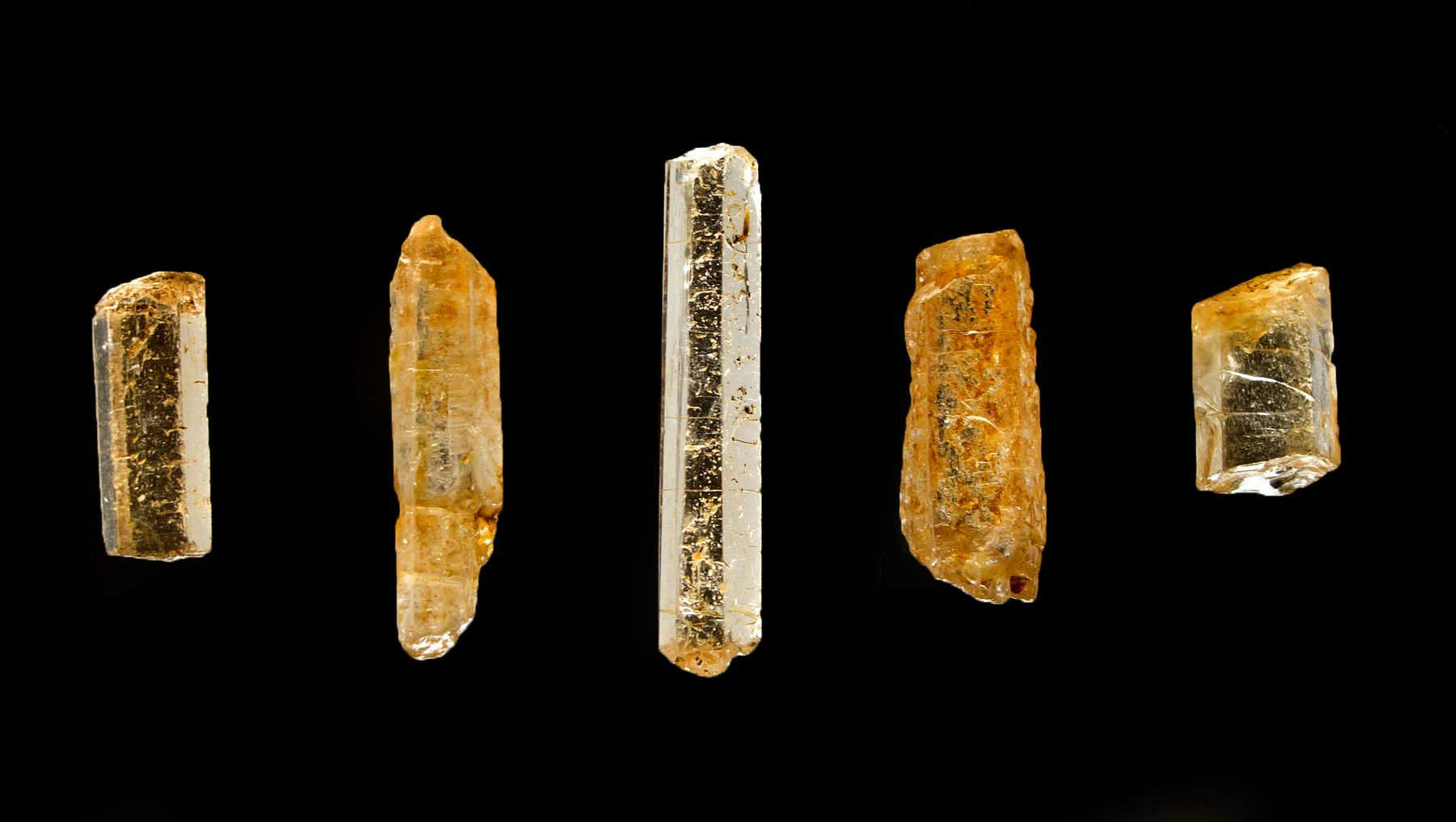 golden jeremejevite crystals - Myanmar